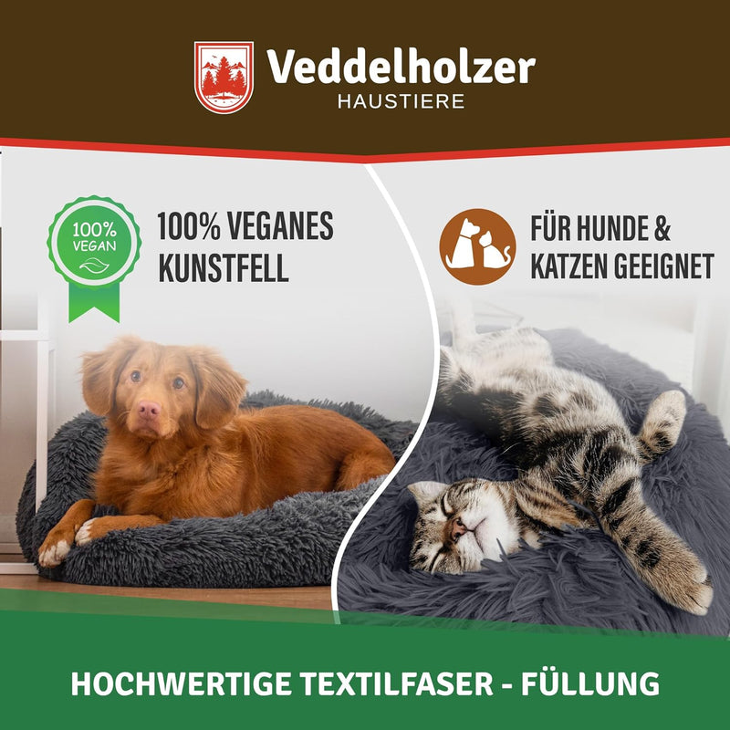 Veddelholzer Ø 70 cm M Dunkelgrau Hundebett Katzenbett Hundekissen Hundebetten in Mehreren Grössen H