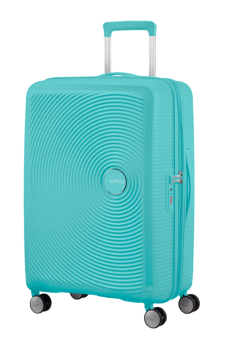 American Tourister Soundbox - Spinner M Erweiterbar Koffer, 67 cm, 71.5/81 L, Blau (Poolside Blue) P