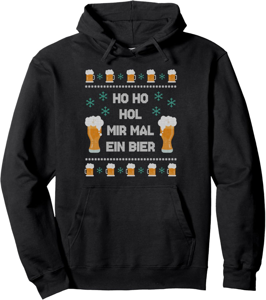 Ho Hol Mir Mal Ein Bier Ugly Christmas Sweater Geschenk Pullover Hoodie