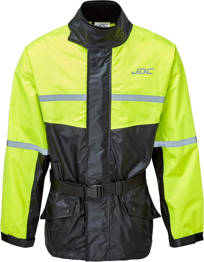 JDC Wasserdichte Motorrad-Regenüberzugsjacke Hohe Sichtbarkeit - SHIELD - Gelb/Schwarz - S S Gelb/Sc