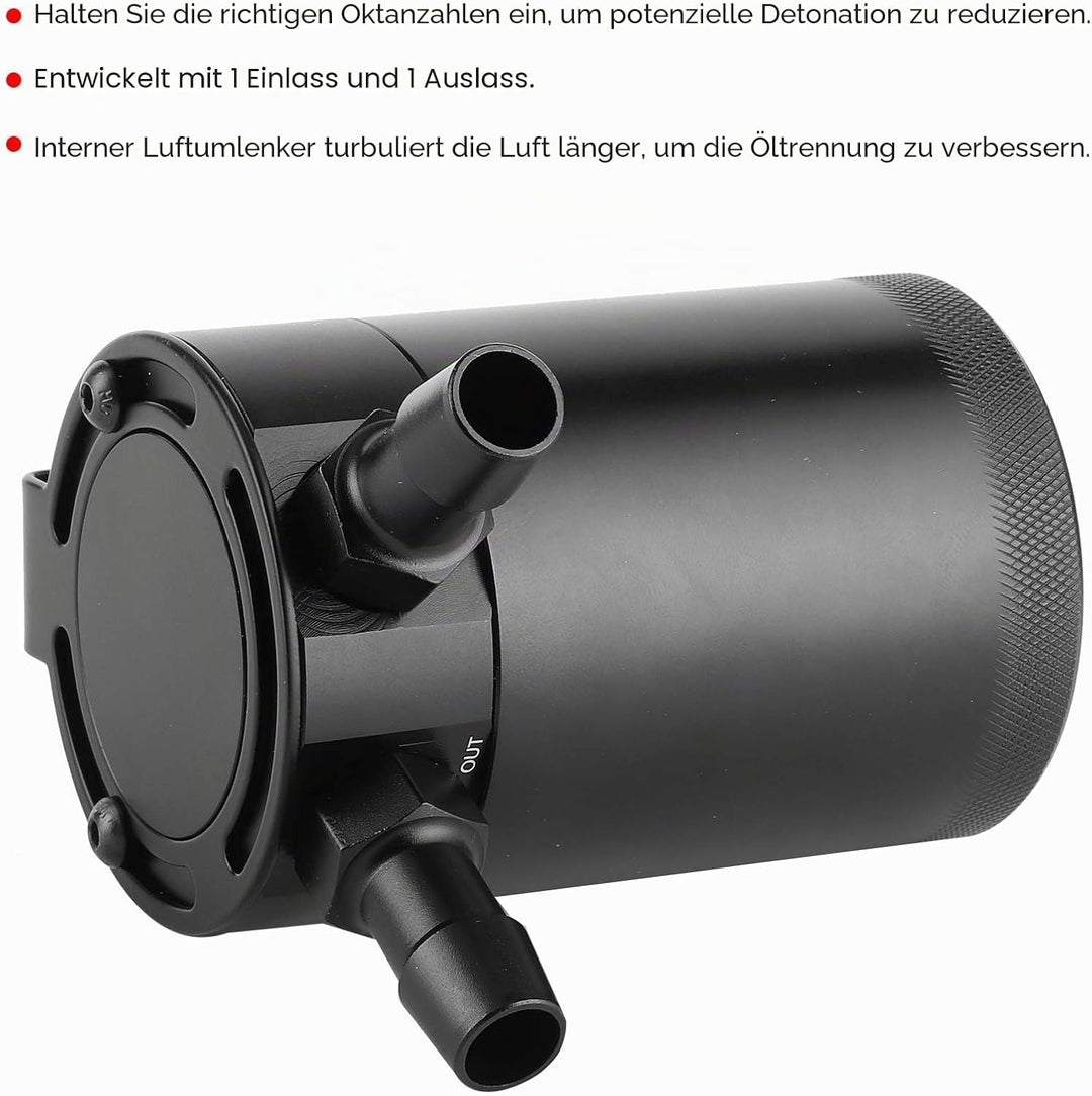 Ölauffangbehälter, KIMISS Universal 500ml 2-Port Ölfangdose Aluminiumlegierung Prallbehälter Vorrats
