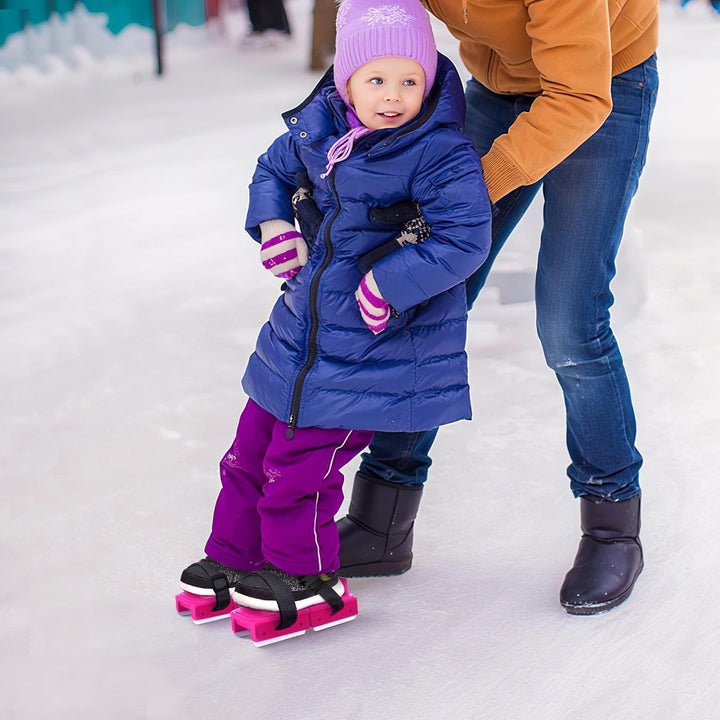 GIONAR 1 Paar Verstellbare Kleinkinder Schlittschuhe - Doppelläufer Gleitschuhe mit Riemenbefestigun