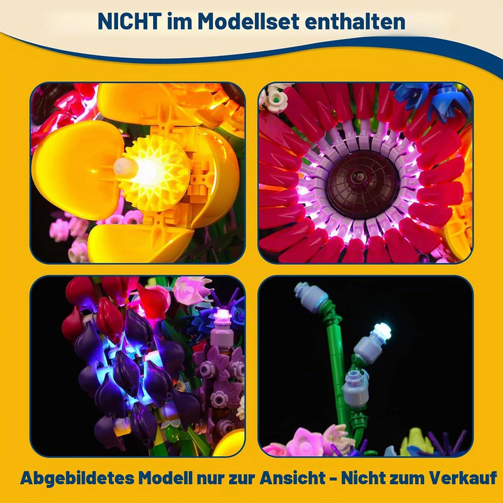 LocoLee Led Licht Set Kompatibel mit Lego Wildblumenstrauss-Set, Led Beleuchtungs Set Compatible wit