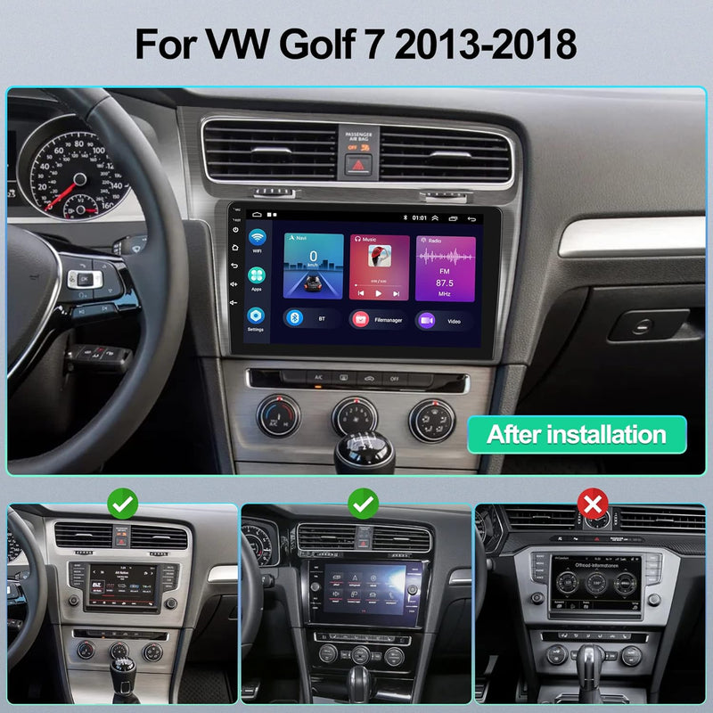 Android 11 Autoradio[2+32G] für VW Golf 7 2013-2018, 10.1 Zoll Bildschirm Doppel Din Radio mit Navi