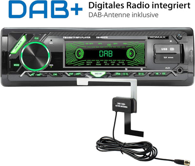 XOMAX XM-RD276 Autoradio mit DAB+ Tuner und Antenne I FM RDS I Bluetooth Freisprecheinrichtung I 2xU