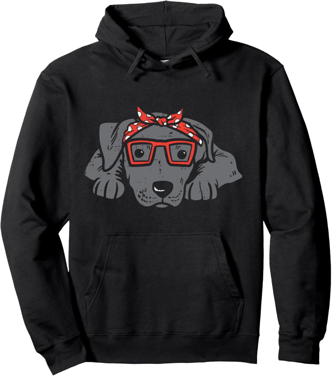 Pitbull Wearing Polka Dot Bandana Dog Lover Owner Women Gift Pullover Hoodie