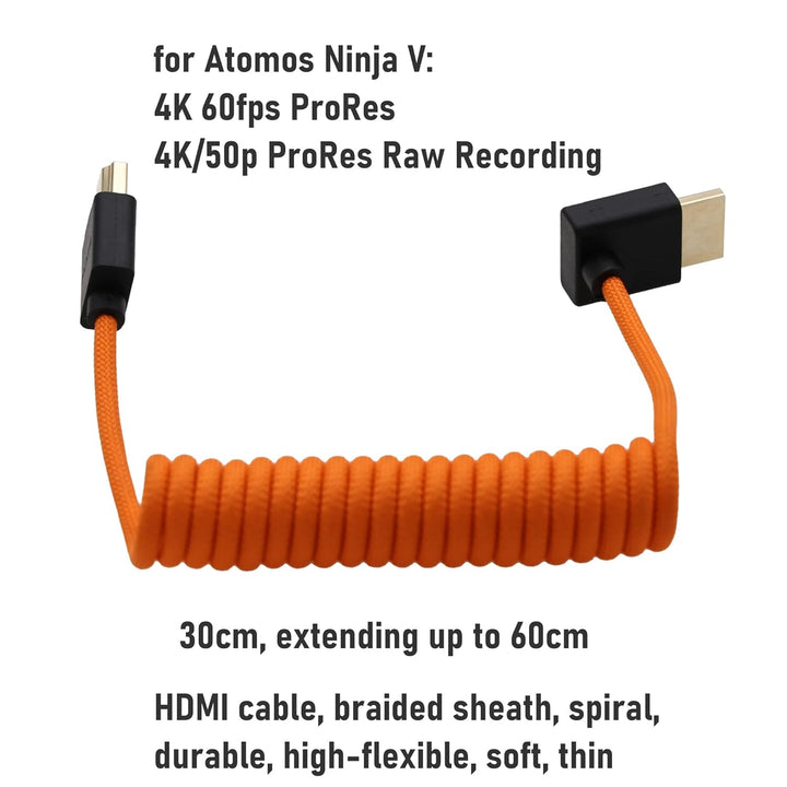 HangTon UP Angle HDMI, 8K 4K Kabel für Sony FX30 FX6 A9III A1 A7R5 A7IV, Lumix G9 GH5M2, Nikon Z6III