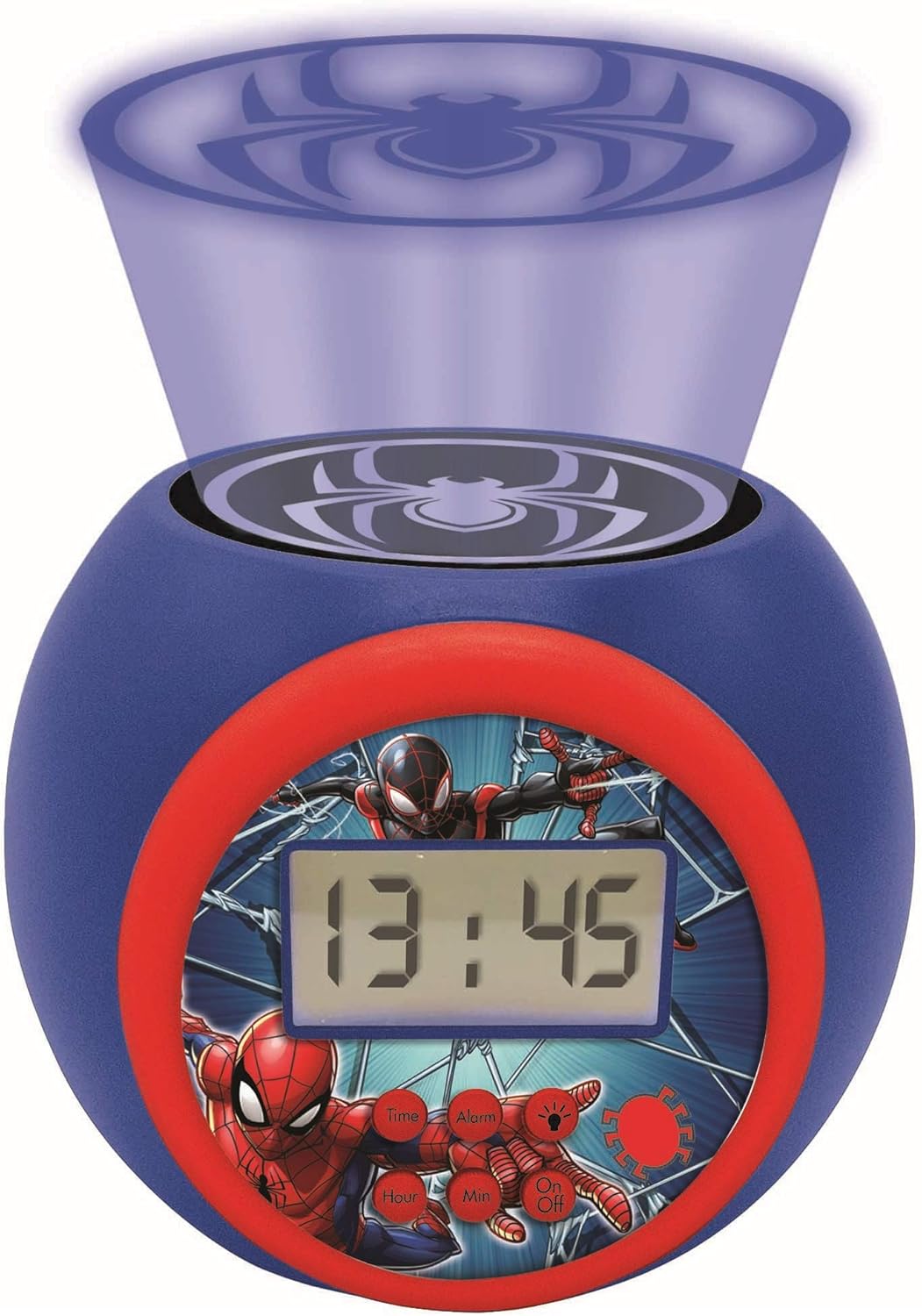 Lexibook Projector-Wecker Spiderman Marvel mit Schlummerfunktion und Weckfunktion, Nachtlicht mit Ti