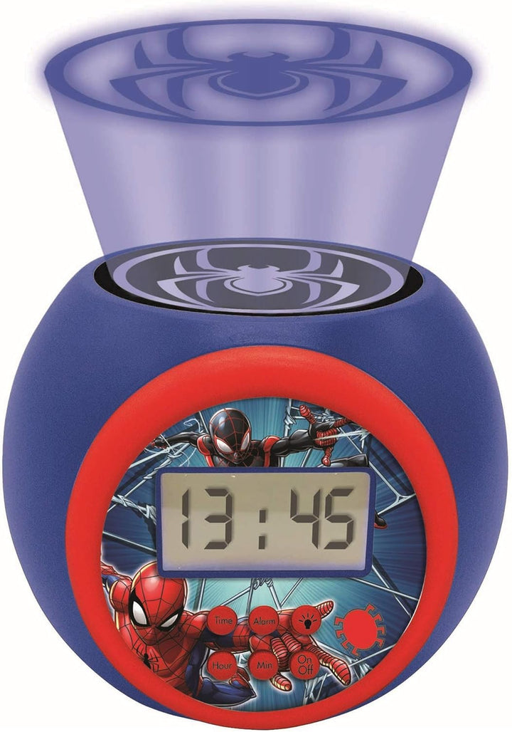 Lexibook Projector-Wecker Spiderman Marvel mit Schlummerfunktion und Weckfunktion, Nachtlicht mit Ti