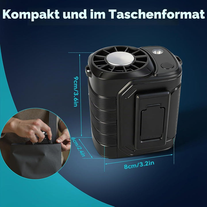Taillen-Clip-Lüfter, tragbarer persönlicher Kühlventilator, 13000 U/min, 5 Geschwindigkeiten, verste
