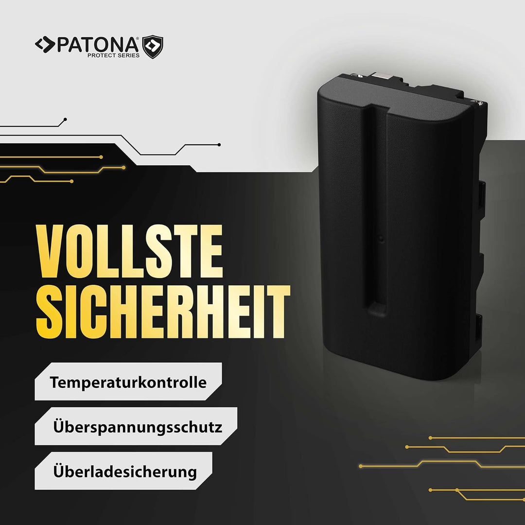 PATONA 2X Protect V1 Akku NP-F550 Kompatibel mit Sony NP-F950 NP-F930 NP-F750 NP-F730