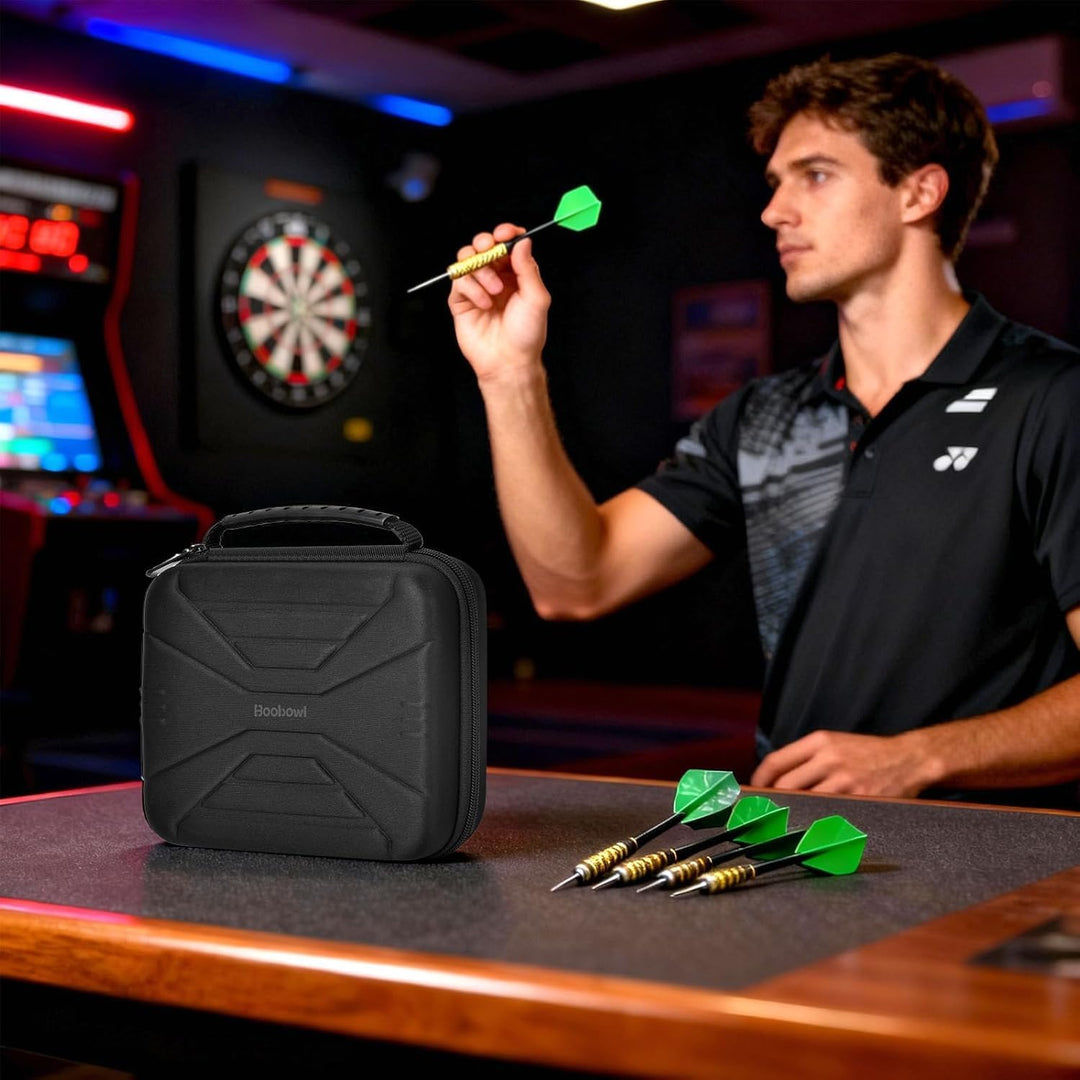 Boobowl Darts Tasche Hält 12 Darts - Hard Shell Stossfeste Dart-Aufbewahrungstasche, Tragbare Tragek