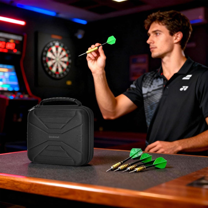 Boobowl Darts Tasche Hält 12 Darts - Hard Shell Stossfeste Dart-Aufbewahrungstasche, Tragbare Tragek