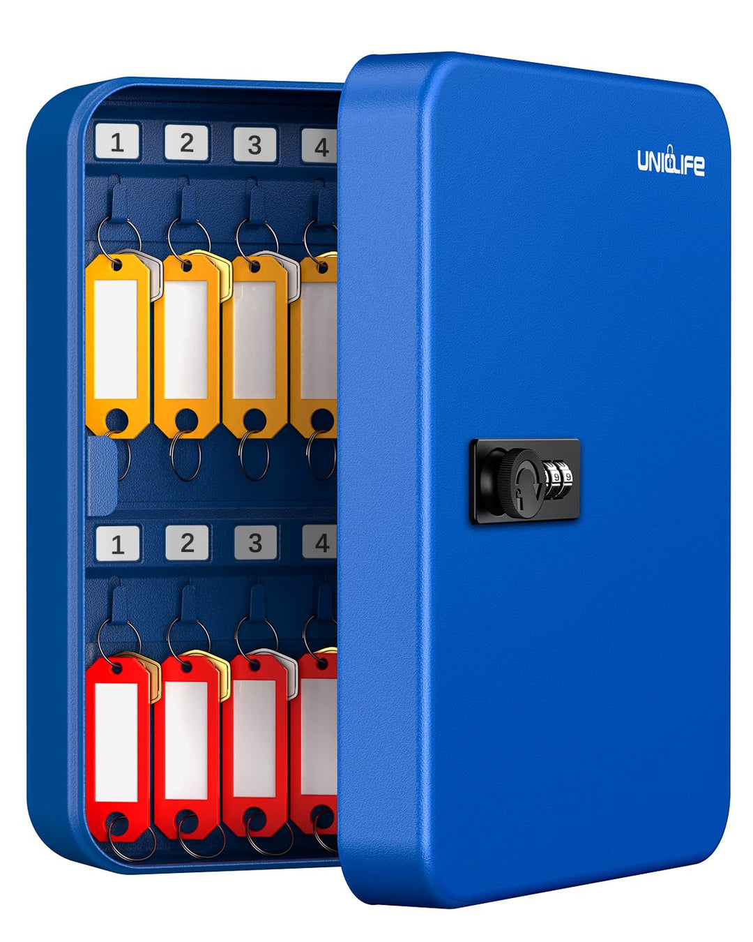 Uniclife 28 Schlüssel Edelstahl Schrank mit Zahlenschloss, wandmontierter Schlüsselorganizer mit res