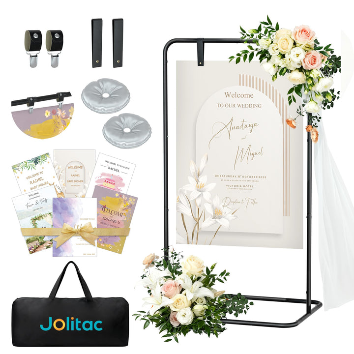 Jolitac Hochzeitsständer, Hochzeit Willkommensschild, Präsentationsständer, Hochzeitsschild Willkomm