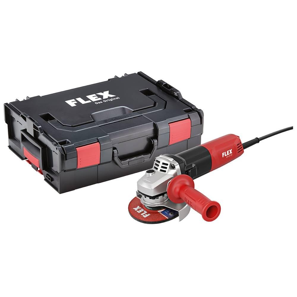 Flex Winkelschleifer LE 9-11 125 (ø 125 mm, 900 Watt, Schleifmaschine inkl. Transportbox L-Boxx, Zus