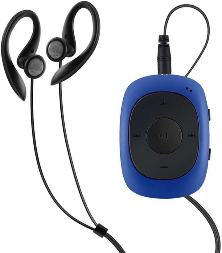 AGPTEK Mini Clip 64GB MP3 Player mit Bügel-Kopfhörer und Silikon Hülle, Leichter Sport Musik Player