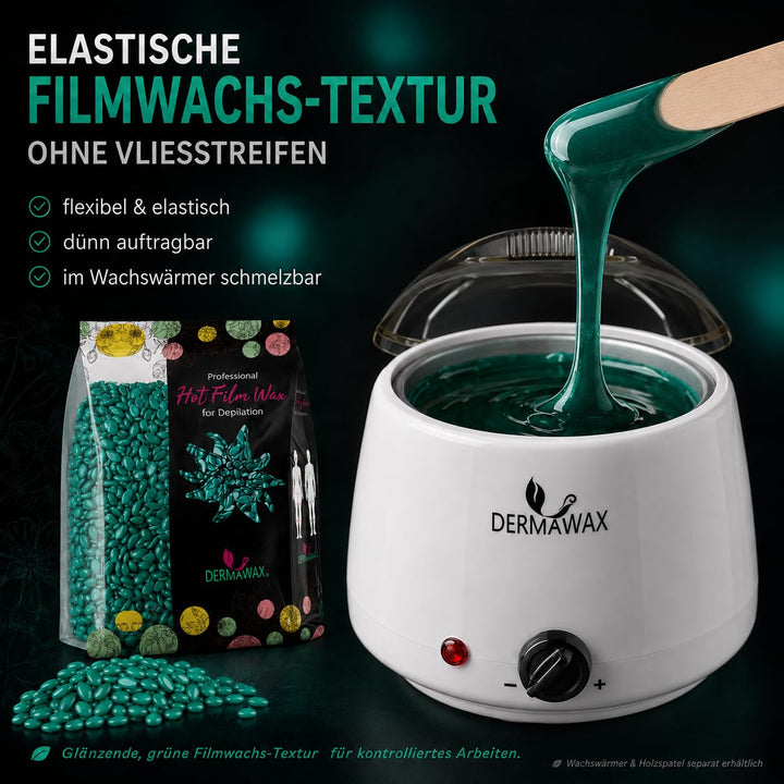 Dermawax 500g Azulen Wachsperlen – Heisswachs zur Haarentfernung – Profi Wax für Mann & Frau – Schne