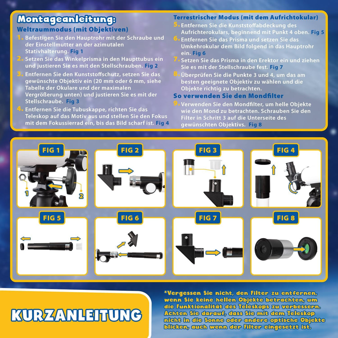 Big Minds - Teleskop Kinder mit Lern-APP| Fernrohr Kinder | Kinder Telescope Astronomy und Terrestri