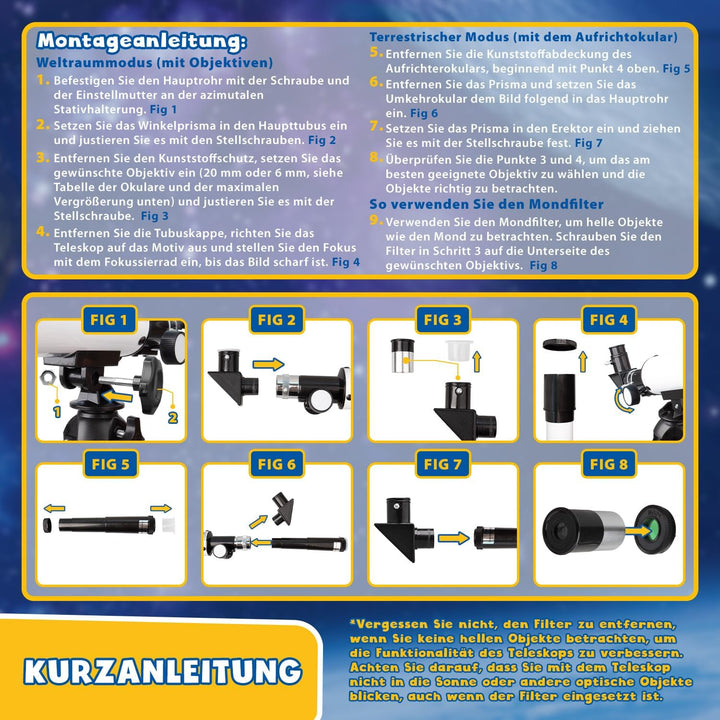 Big Minds - Teleskop Kinder mit Lern-APP| Fernrohr Kinder | Kinder Telescope Astronomy und Terrestri