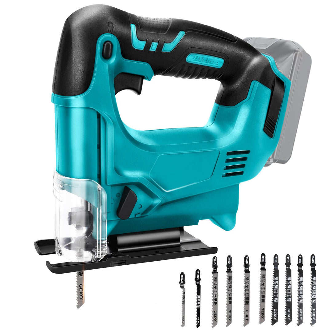 Akku Stichsäge für Makita 18V Lithium-Akku, Elektro-Stichsäge mit 10 Stichsägeblatt,Variable Geschwi