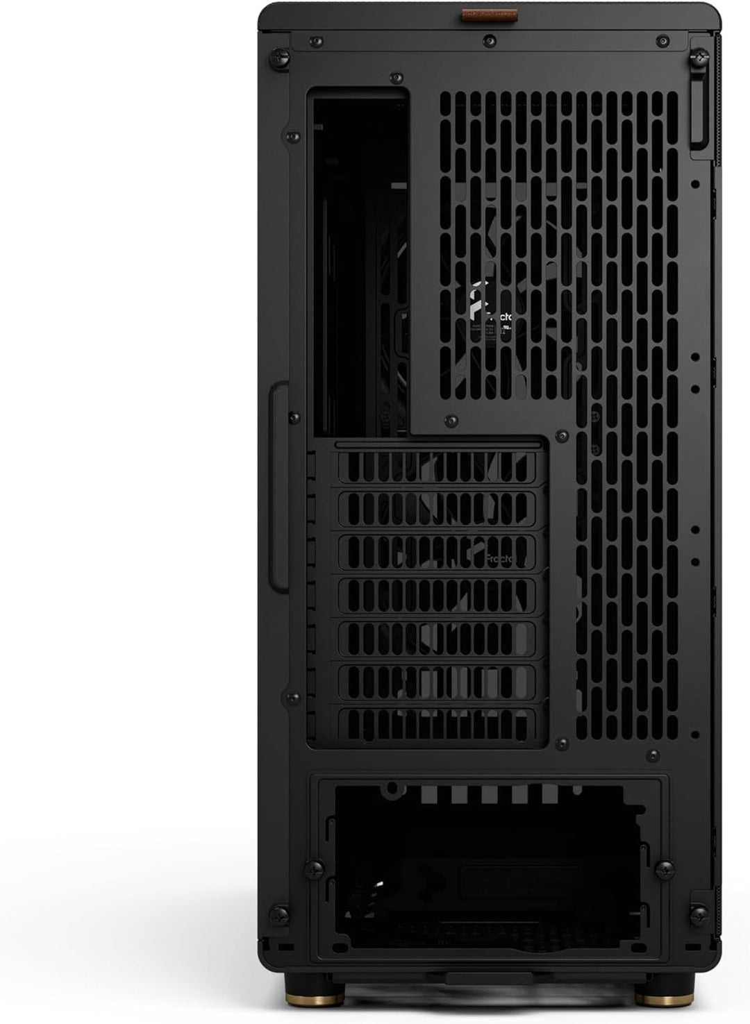 Fractal Design North Charcoal Black - Wood Walnut Front - Mesh Side Panels - Two 140mm Aspect PWM Fa
