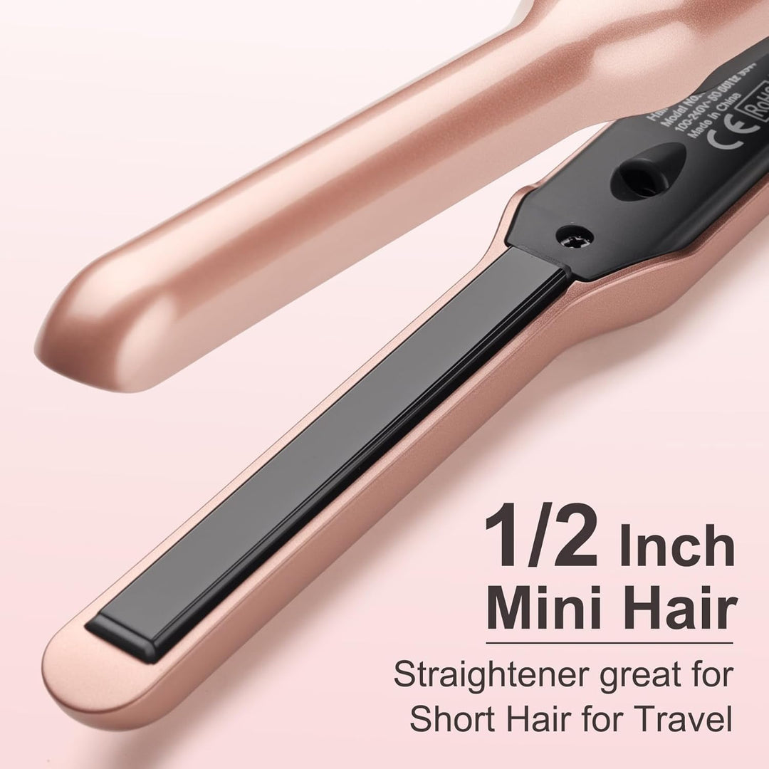 JAETON Small Flat Iron Mini Glätteisen Haarglätter für Kurze Haare,Reise Glätteisen Klein,Duale Span