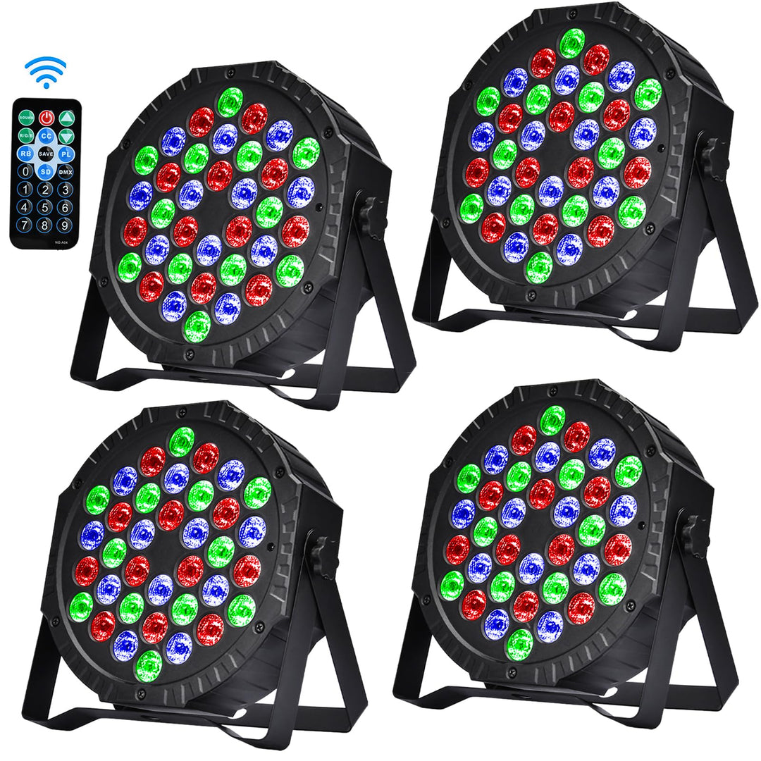 4 Stück LED Par Strahler 36 LED Bühnenlicht Discolicht Partylicht DJ Licht RGB DMX512 mit Fernbedien