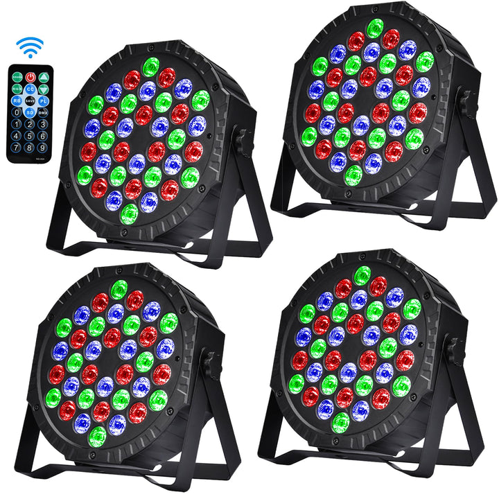 4 Stück LED Par Strahler 36 LED Bühnenlicht Discolicht Partylicht DJ Licht RGB DMX512 mit Fernbedien