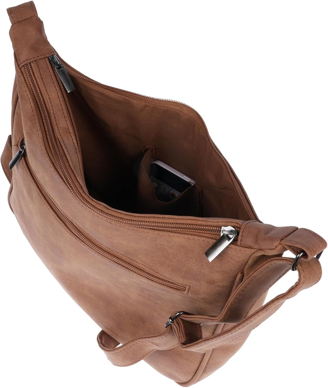 Christian Wippermann Damen Tasche Schultertasche Umhängetasche Crossover Bag Leder Optik Handtasche