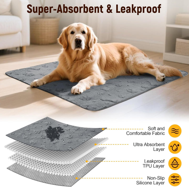 waschbare Welpenunterlagen 2er-Pack, Wiederverwendbare supersaugfähige Hunde PIPI Matten, wasserdich