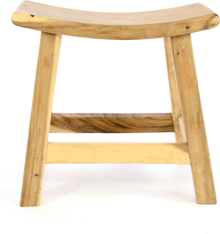 Divero Hocker aus Suar Holz Holzhocker Sitzhocker massiv unbehandelt