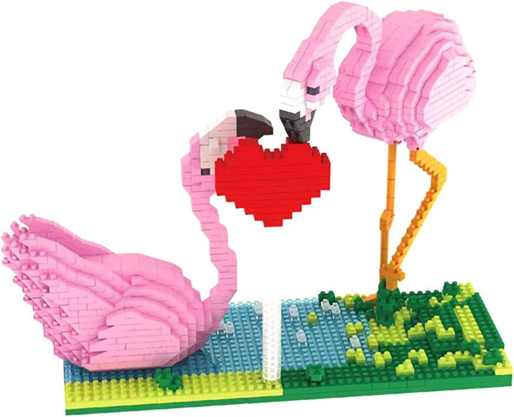 Larcele Mikro Flamingo Bausteine Spielzeug Bricks Tier Bauen Bauklötze,1500 Stücke KLJM-02 Mehrweg (