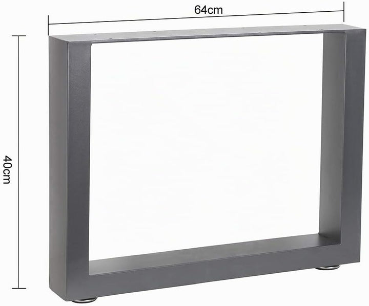 Melko 2X Tischkufen aus Vierkantprofilen 64 x 40 cm Tischgestell Industriedesign Tischuntergestell T
