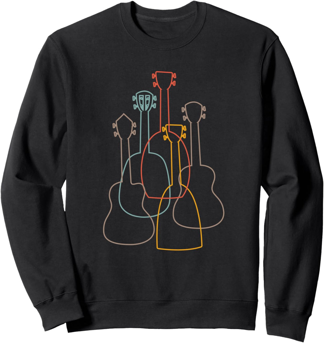Ukulele Design mit Ukulele Silhouetten Uke Geschenk Sweatshirt