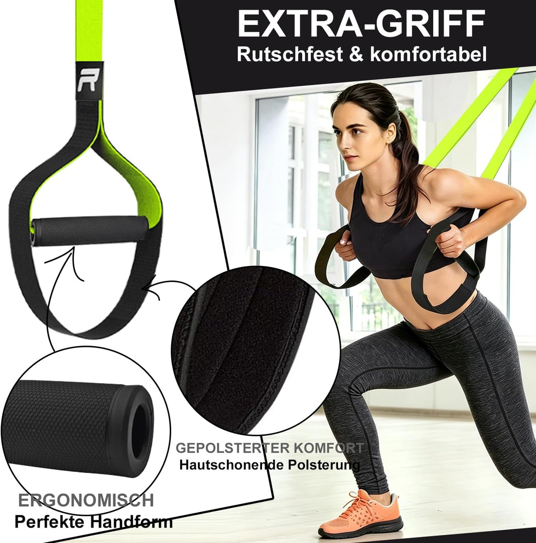 Schlingentrainer Sling Trainer Set mit Türanker Einstellbar Fitness Zuhause Suspension - geeignet fü