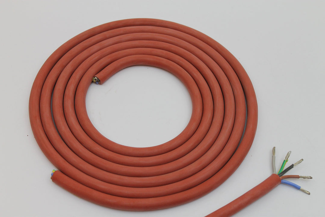 Doubleyou Geovlies & Baustoffe® Silikonkabel 5 x 2,5 mm Zuschnitt (4m) Silikonleitung Saunakabel - H