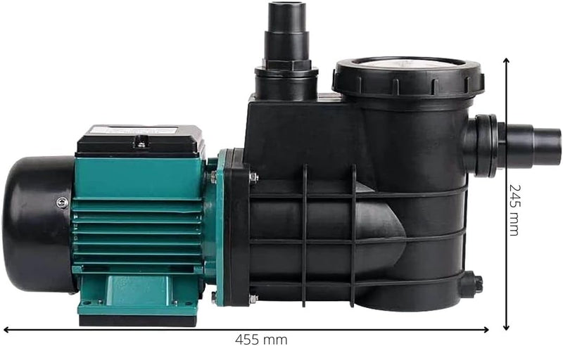 AquaOne selbstsaugende Poolpumpe HZS-300 I 300 Watt Umwälzpumpe I Pumpe 8000 L/h für Pool Schwimmtei