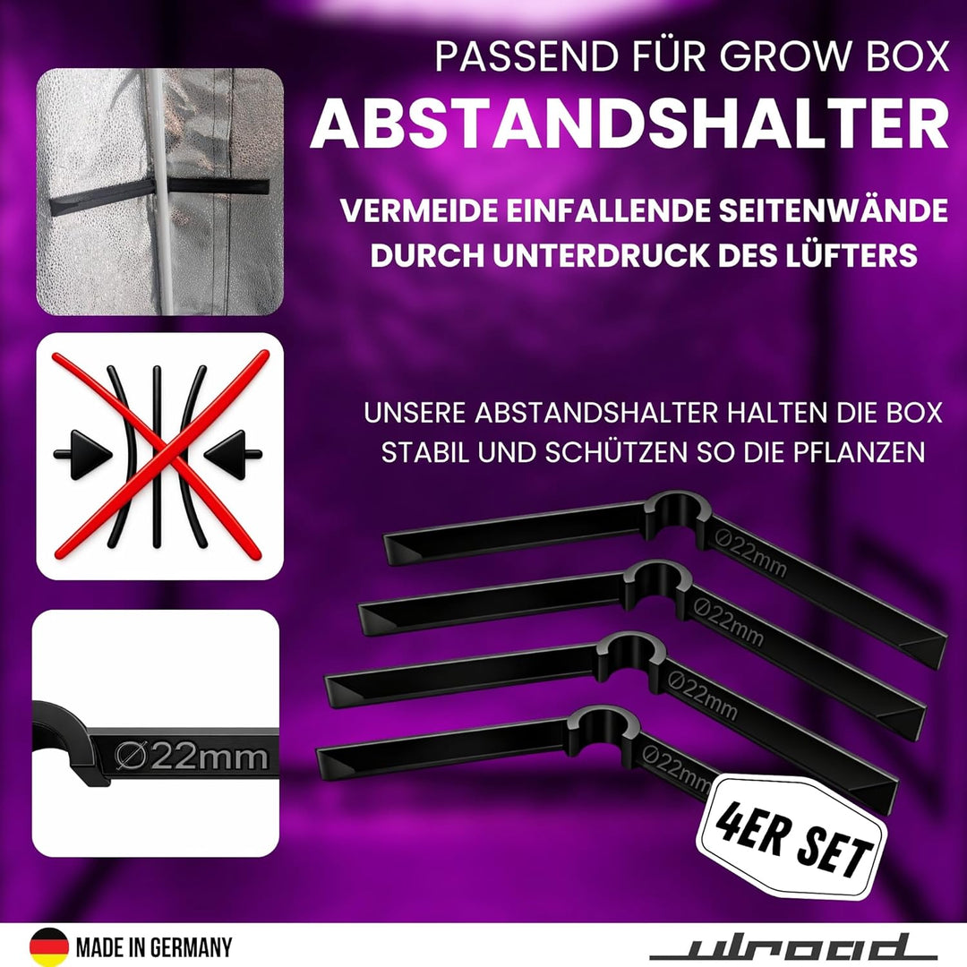 4X Ersatzteil für Grow Box Fixture Poles Space Booster Zelt Schrank Stangen Befestigung Zubehör Grow