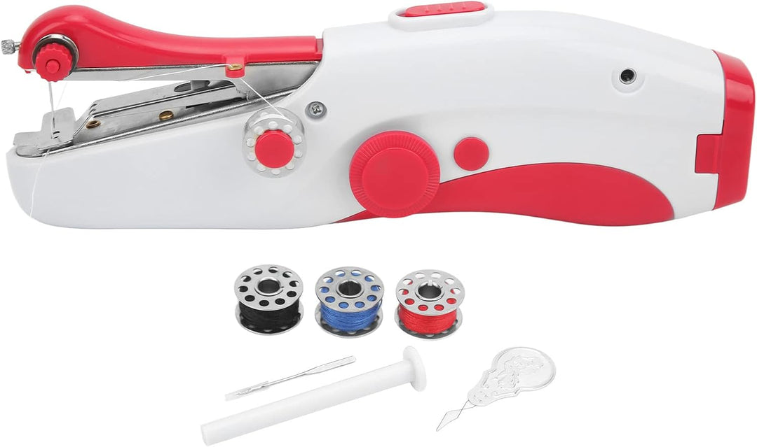 BORDSTRACT Handnähmaschine, tragbare Mini Kleine elektrische Doppelnadel Heimwerker-Ledernähmaschine