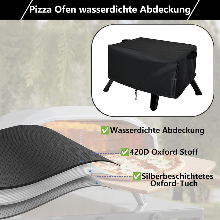 17-Zoll Staubschutzhaube Pizzaofen Abdeckung kompatibel mit Cozze 90347 XXL Gas Pizza Ofen Wasserdic
