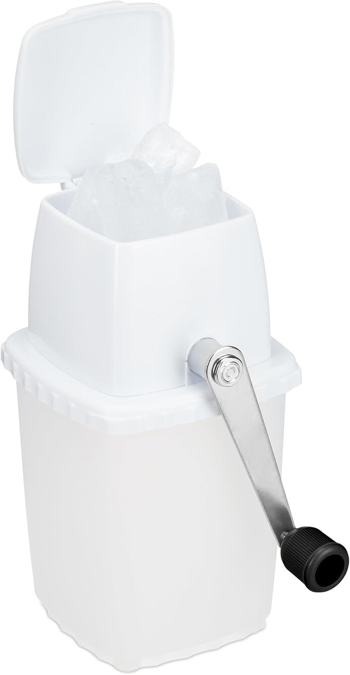 Relaxdays Eiscrusher, manuelle Eismühle, mit Handkurbel, Barzubehör, Crushed Ice für Cocktails, Long