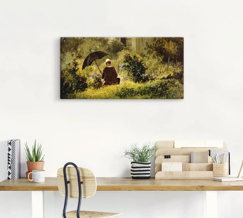 ARTland Leinwandbilder Wandbild Bild auf Leinwand 150x75 cm Wanddeko Natur Pflanzen Gräser Sträucher