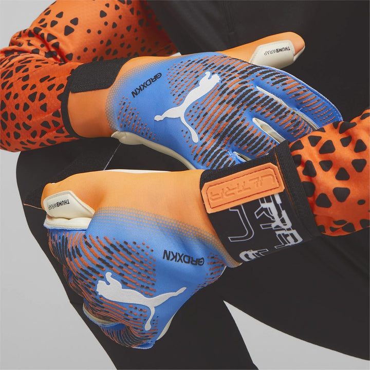 PUMA Ultra Grip 1 Hybrid Torwarthandschuh hellblau / orange 7, hellblau / orange 7