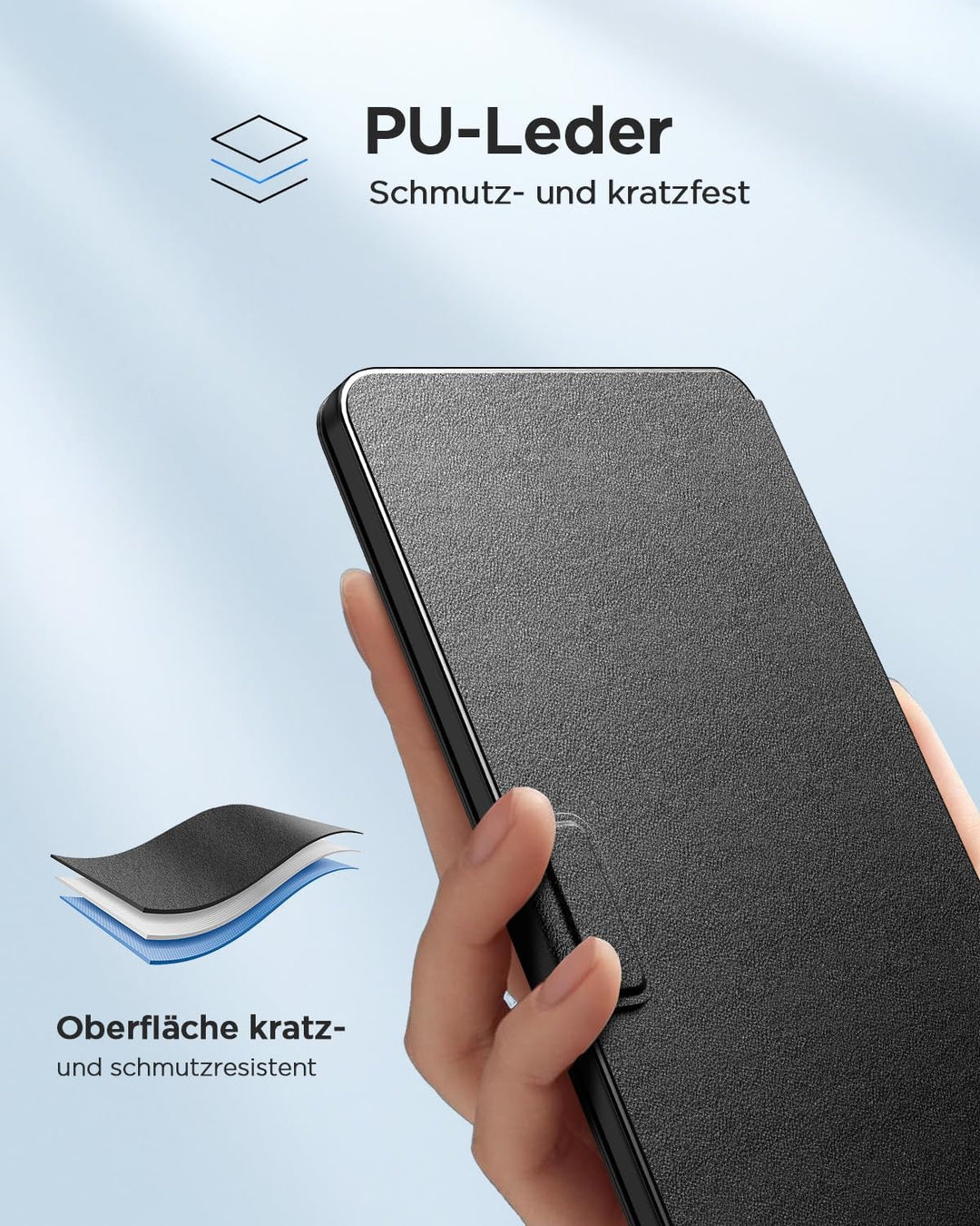 CACOE Mobile Bluetooth-Tastatur mit Ständer für Tablets, Ultraflache Tragbare, Faltbare, Dual-Channe