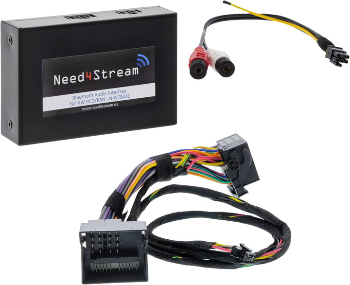 Need4Stream N4S79431 Bluetooth Adapter Auto kompatibel mit VW, Skoda und Seat, Audio Adapter mit Tit