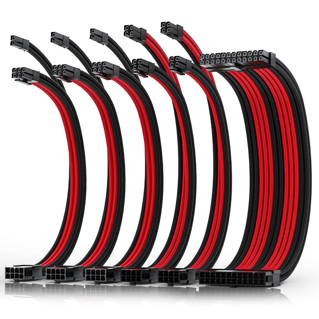 AsiaHorse Aktualisierung 16AWG Sleeved Cable Kit für PC/GPU/CPU, PSU Kabelverlängerung, PC Netzteil