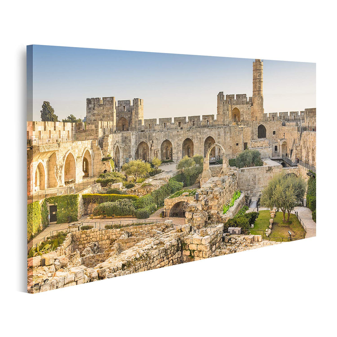 islandburner Bild auf Leinwand Jerusalem Israel Am Davidsturm Bilder Wandbilder Poster Leinwand 80x4