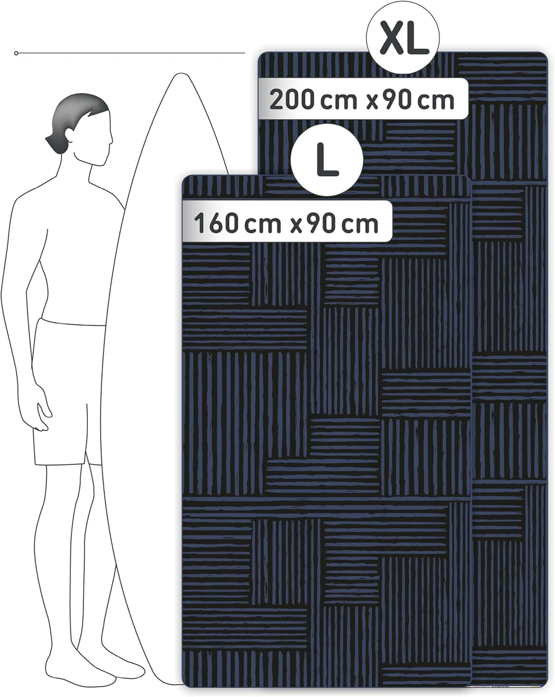 Fit-Flip Strandtuch XXL aus Mikrofaser - leicht und schnelltrocknend - 100% recyceltes Strandhandtuc