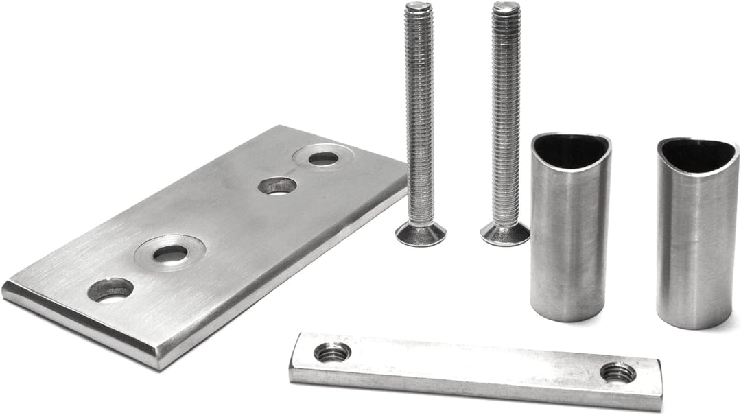 PRIOstahl Pfostenträger Pfostenhalter Wandanker Wandflansch Handlauf Bodenanker x 1 Halter Rechteck